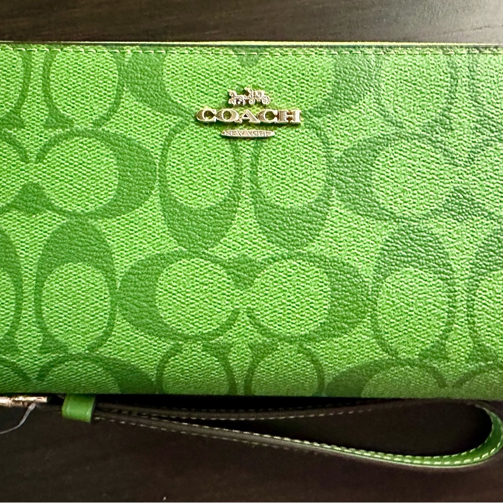 Coach Green Wristlet Wallet